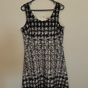 Elegant Black and White Midi Dress